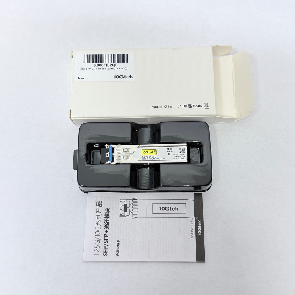 10Gtek ASF13-24-20-D 1.25G SFP-LX Transceiver Module 1310nm 20km SMF LC Duplex